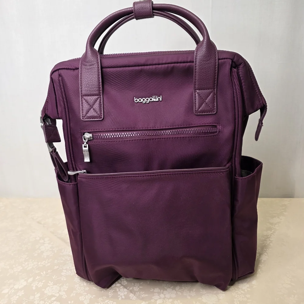 Baggallini Purple Nolita Convertible Backpack Tote RFID - Picture 2 of 12